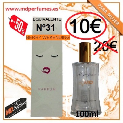 Perfume Equivalente mujer Nº31 BERRY WEKENDING alta gama